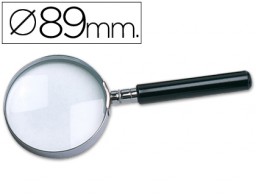 Lupa de cristal Q-Connect aro metálico mango negro 80mm.